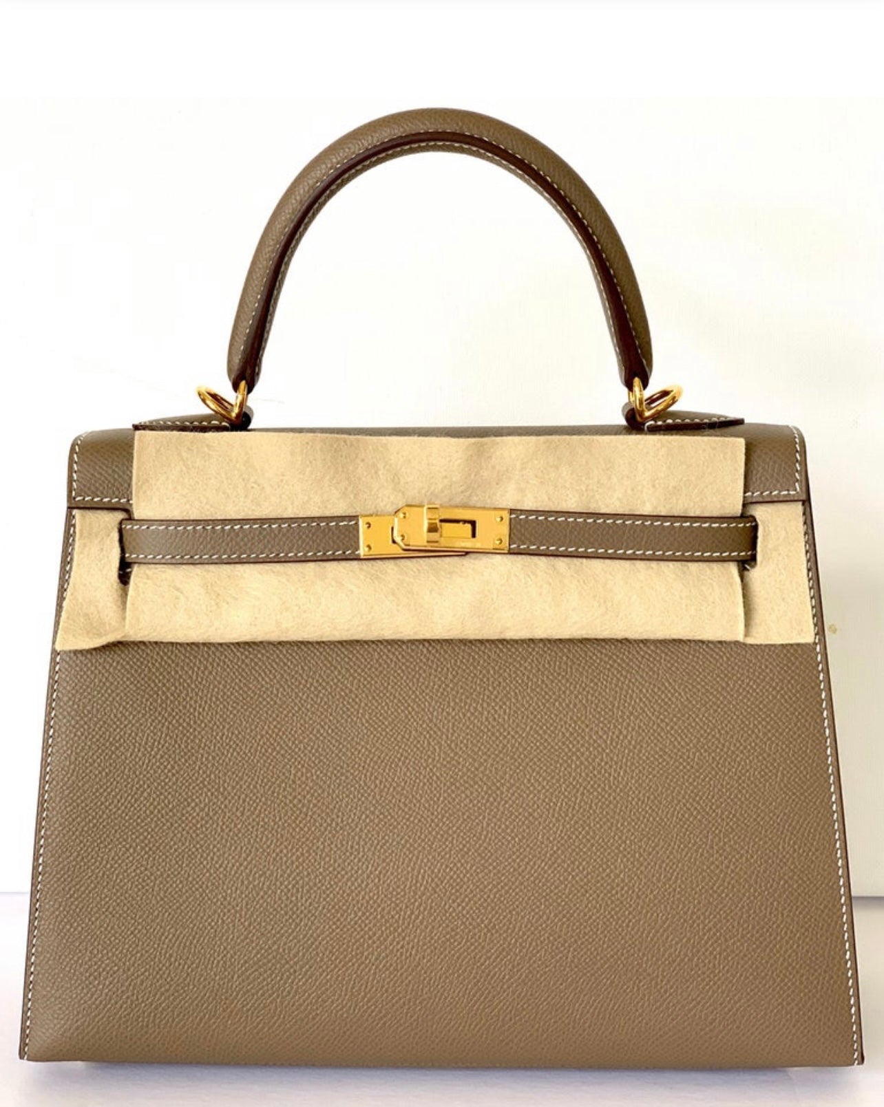 Hermes Kelly Bag Epsom Leather Gold Hardware In Yellow